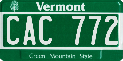 VT license plate CAC772
