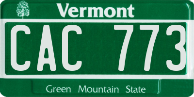 VT license plate CAC773