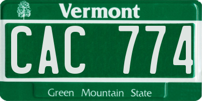 VT license plate CAC774