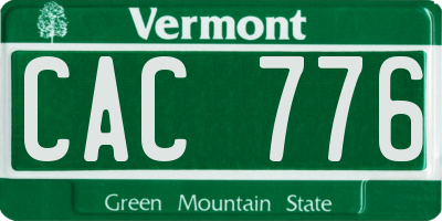 VT license plate CAC776