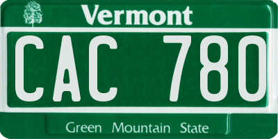 VT license plate CAC780