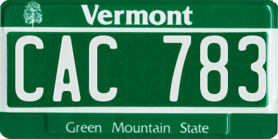VT license plate CAC783