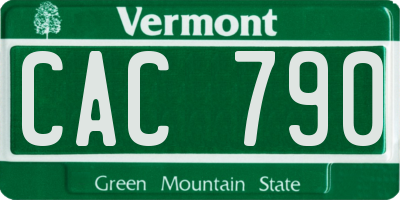 VT license plate CAC790