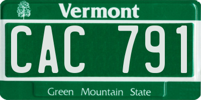VT license plate CAC791