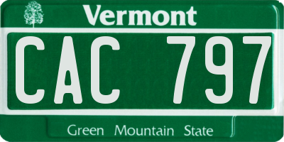 VT license plate CAC797