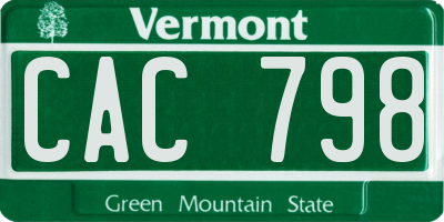 VT license plate CAC798
