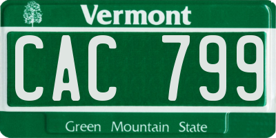 VT license plate CAC799