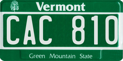 VT license plate CAC810