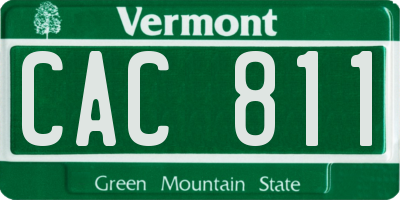 VT license plate CAC811