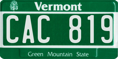 VT license plate CAC819