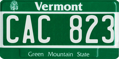 VT license plate CAC823