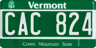 VT license plate CAC824