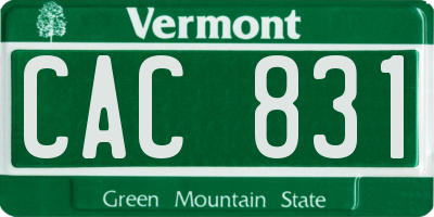 VT license plate CAC831