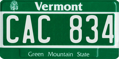 VT license plate CAC834