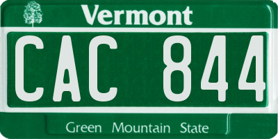VT license plate CAC844