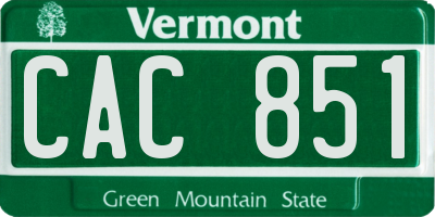 VT license plate CAC851