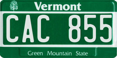 VT license plate CAC855