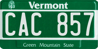 VT license plate CAC857