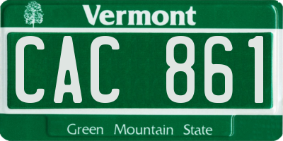 VT license plate CAC861