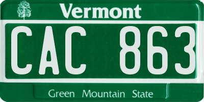 VT license plate CAC863