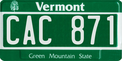 VT license plate CAC871
