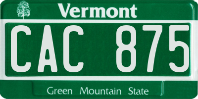 VT license plate CAC875