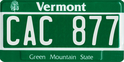 VT license plate CAC877