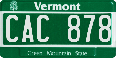VT license plate CAC878