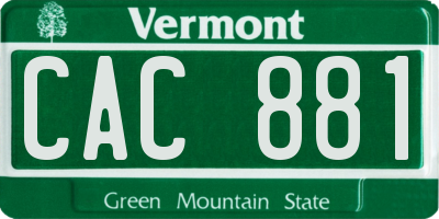 VT license plate CAC881