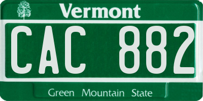 VT license plate CAC882
