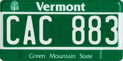 VT license plate CAC883