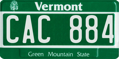 VT license plate CAC884