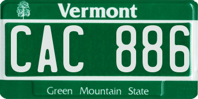 VT license plate CAC886