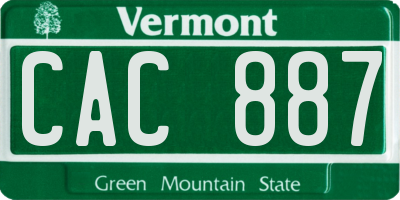 VT license plate CAC887