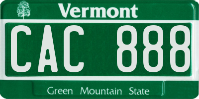 VT license plate CAC888