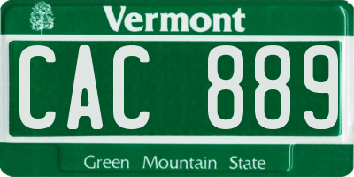 VT license plate CAC889