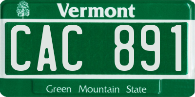 VT license plate CAC891