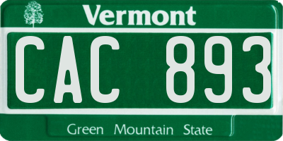 VT license plate CAC893