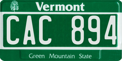 VT license plate CAC894