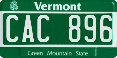 VT license plate CAC896