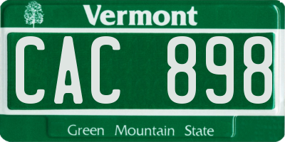 VT license plate CAC898