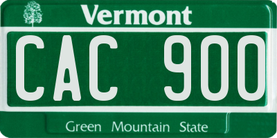 VT license plate CAC900