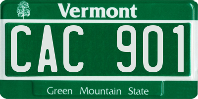 VT license plate CAC901