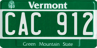 VT license plate CAC912