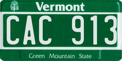 VT license plate CAC913
