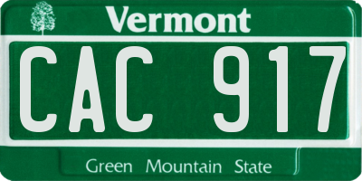 VT license plate CAC917