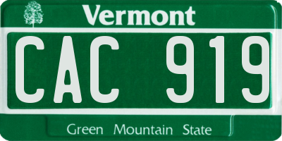 VT license plate CAC919