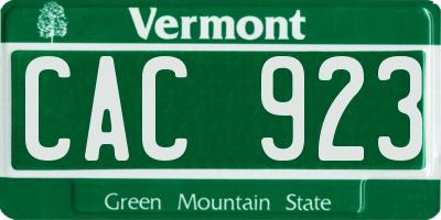 VT license plate CAC923