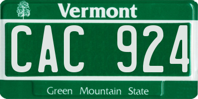 VT license plate CAC924