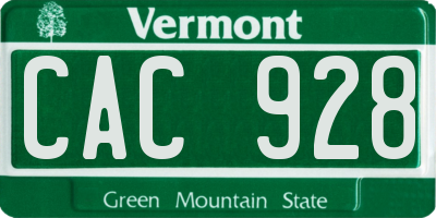VT license plate CAC928